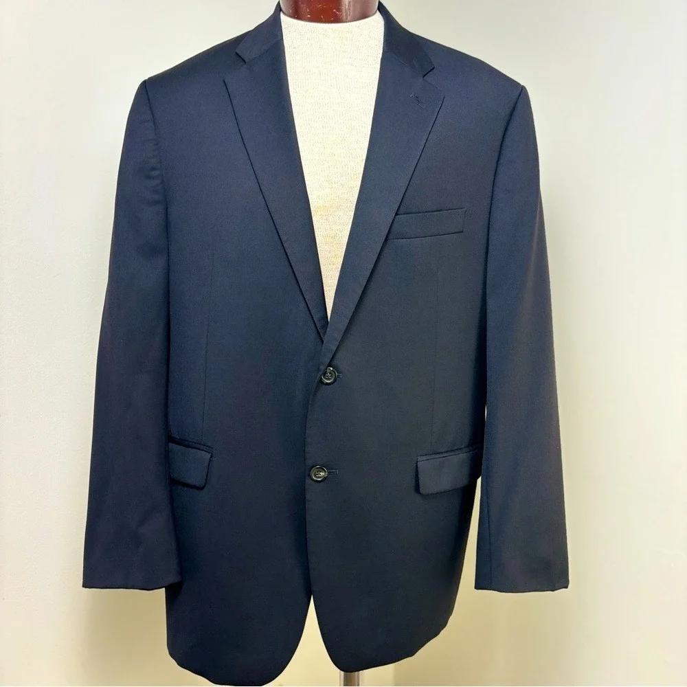 Ralph Lauren Sport Coat Blazer‎ Size 46R Black Wool Suit Jacket Made in Canada
